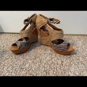 Sam Edelman jute/zebra hair wedge Sandals